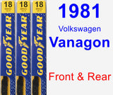 Front & Rear Wiper Blade Pack for 1981 Volkswagen Vanagon - Premium