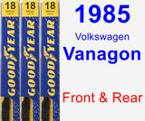 Front & Rear Wiper Blade Pack for 1985 Volkswagen Vanagon - Premium