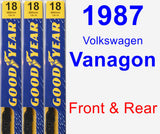 Front & Rear Wiper Blade Pack for 1987 Volkswagen Vanagon - Premium