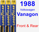 Front & Rear Wiper Blade Pack for 1988 Volkswagen Vanagon - Premium