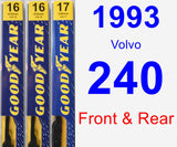 Front & Rear Wiper Blade Pack for 1993 Volvo 240 - Premium