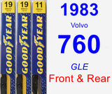 Front & Rear Wiper Blade Pack for 1983 Volvo 760 - Premium