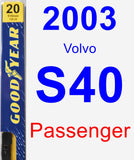 Passenger Wiper Blade for 2003 Volvo S40 - Premium