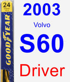 Driver Wiper Blade for 2003 Volvo S60 - Premium