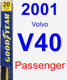 Passenger Wiper Blade for 2001 Volvo V40 - Premium