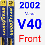 Front Wiper Blade Pack for 2002 Volvo V40 - Premium