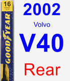 Rear Wiper Blade for 2002 Volvo V40 - Premium