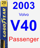 Passenger Wiper Blade for 2003 Volvo V40 - Premium