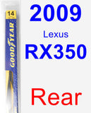 Rear Wiper Blade for 2009 Lexus RX350 - Rear
