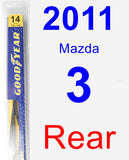 Rear Wiper Blade for 2011 Mazda 3 - Rear