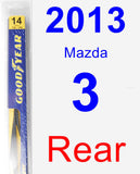 Rear Wiper Blade for 2013 Mazda 3 - Rear