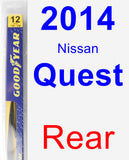 Rear Wiper Blade for 2014 Nissan Quest - Rear