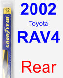 Rear Wiper Blade for 2002 Toyota RAV4 - Rear
