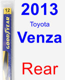 Rear Wiper Blade for 2013 Toyota Venza - Rear