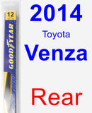 Rear Wiper Blade for 2014 Toyota Venza - Rear