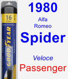 Passenger Wiper Blade for 1980 Alfa Romeo Spider - Assurance
