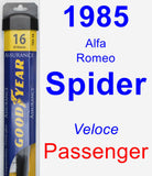 Passenger Wiper Blade for 1985 Alfa Romeo Spider - Assurance