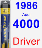 Driver Wiper Blade for 1986 Audi 4000 - Assurance