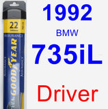 Driver Wiper Blade for 1992 BMW 735iL - Assurance