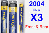 Front & Rear Wiper Blade Pack for 2004 BMW X3 - Assurance