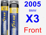 Front Wiper Blade Pack for 2005 BMW X3 - Assurance