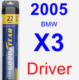 Driver Wiper Blade for 2005 BMW X3 - Assurance