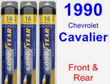 Front & Rear Wiper Blade Pack for 1990 Chevrolet Cavalier - Assurance