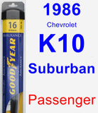 Passenger Wiper Blade for 1986 Chevrolet K10 Suburban - Assurance