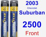 Front Wiper Blade Pack for 2003 Chevrolet Suburban 2500 - Assurance