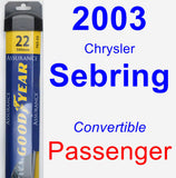 Passenger Wiper Blade for 2003 Chrysler Sebring - Assurance