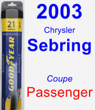 Passenger Wiper Blade for 2003 Chrysler Sebring - Assurance