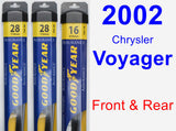 Front & Rear Wiper Blade Pack for 2002 Chrysler Voyager - Assurance