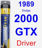 Driver Wiper Blade for 1989 Dodge 2000 GTX - Assurance