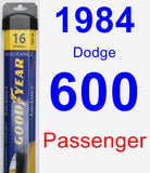 Passenger Wiper Blade for 1984 Dodge 600 - Assurance