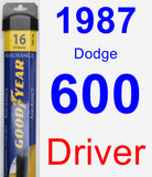 Driver Wiper Blade for 1987 Dodge 600 - Assurance