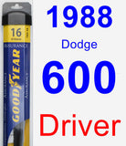 Driver Wiper Blade for 1988 Dodge 600 - Assurance