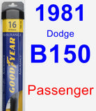 Passenger Wiper Blade for 1981 Dodge B150 - Assurance