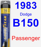 Passenger Wiper Blade for 1983 Dodge B150 - Assurance