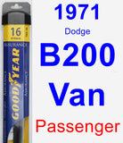 Passenger Wiper Blade for 1971 Dodge B200 Van - Assurance
