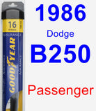 Passenger Wiper Blade for 1986 Dodge B250 - Assurance