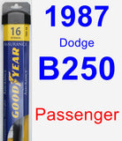 Passenger Wiper Blade for 1987 Dodge B250 - Assurance