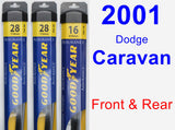 Front & Rear Wiper Blade Pack for 2001 Dodge Caravan - Assurance