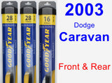 Front & Rear Wiper Blade Pack for 2003 Dodge Caravan - Assurance