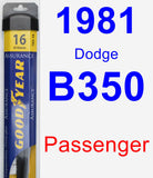 Passenger Wiper Blade for 1981 Dodge B350 - Assurance