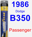 Passenger Wiper Blade for 1986 Dodge B350 - Assurance