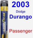 Passenger Wiper Blade for 2003 Dodge Durango - Assurance