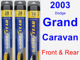 Front & Rear Wiper Blade Pack for 2003 Dodge Grand Caravan - Assurance
