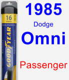 Passenger Wiper Blade for 1985 Dodge Omni - Assurance