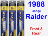 Front & Rear Wiper Blade Pack for 1988 Dodge Raider - Assurance