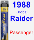 Passenger Wiper Blade for 1988 Dodge Raider - Assurance